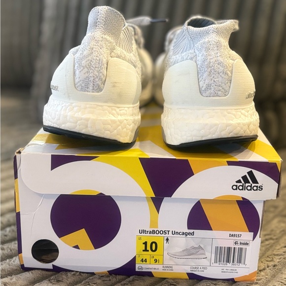 Adidas UltraBOOST Uncaged Gray/White Knit Sneakers - Picture 9 of 10